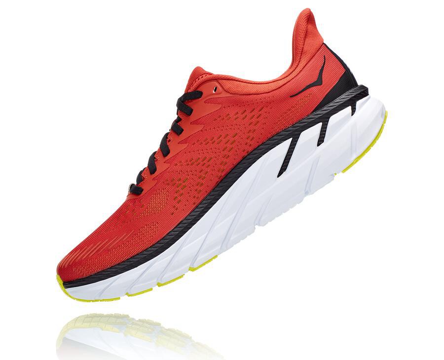 Hoka One One Hardloopschoenen Heren - Clifton 7 - Rood - MV6597041